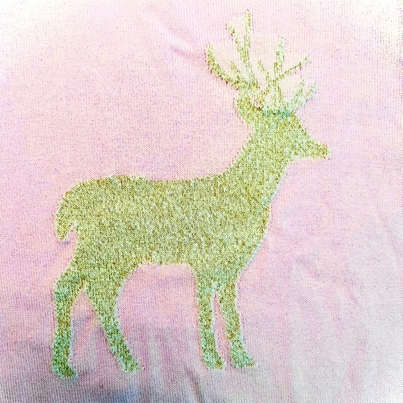 Crewcuts Holiday Pink Sparkle Reindeer Sweater - SOO CUTE! - Picture 3 of 7